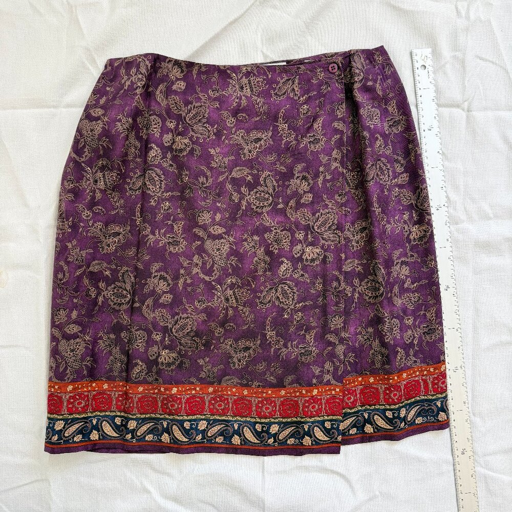 100% Silk Paisley Wrap Skirt